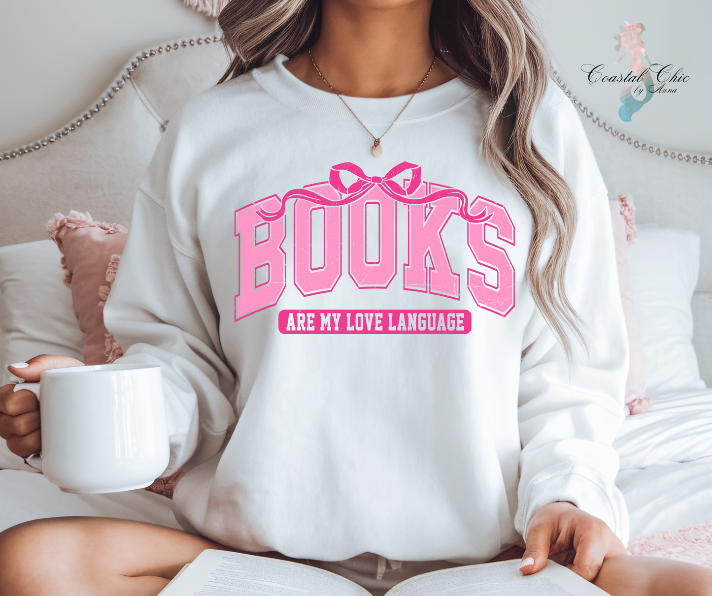 Books Are My Love Language Bow Sweatshirt