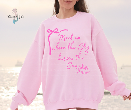 Meet me where the sky kisses the sea