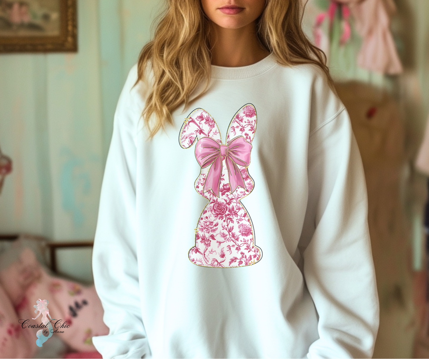 Floral Coquette Bunny Sweatshirt