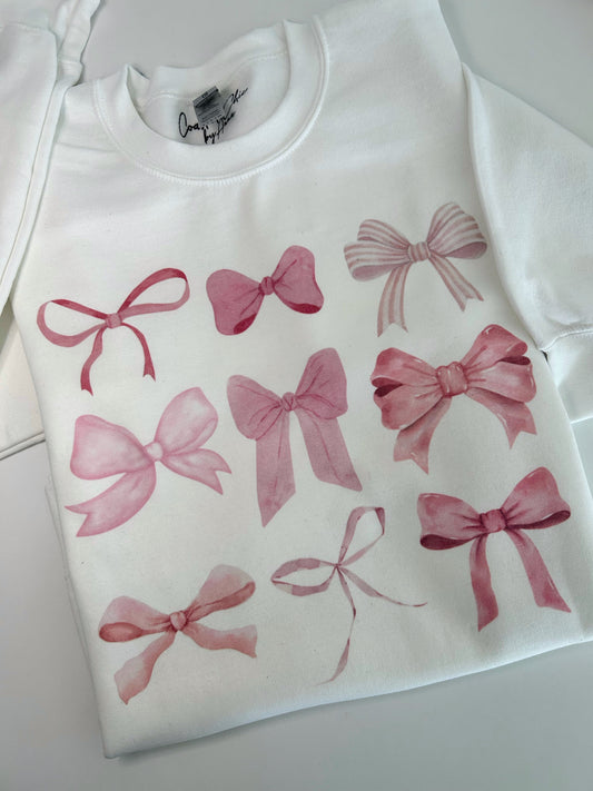 Pink Bows Sweatshirt, Softgirl Bow Sweatshirt, Coquette Sweatshirt, Coquette Bow Sweatshirt, Bow Sweatshirt, Valentines Sweatshirt