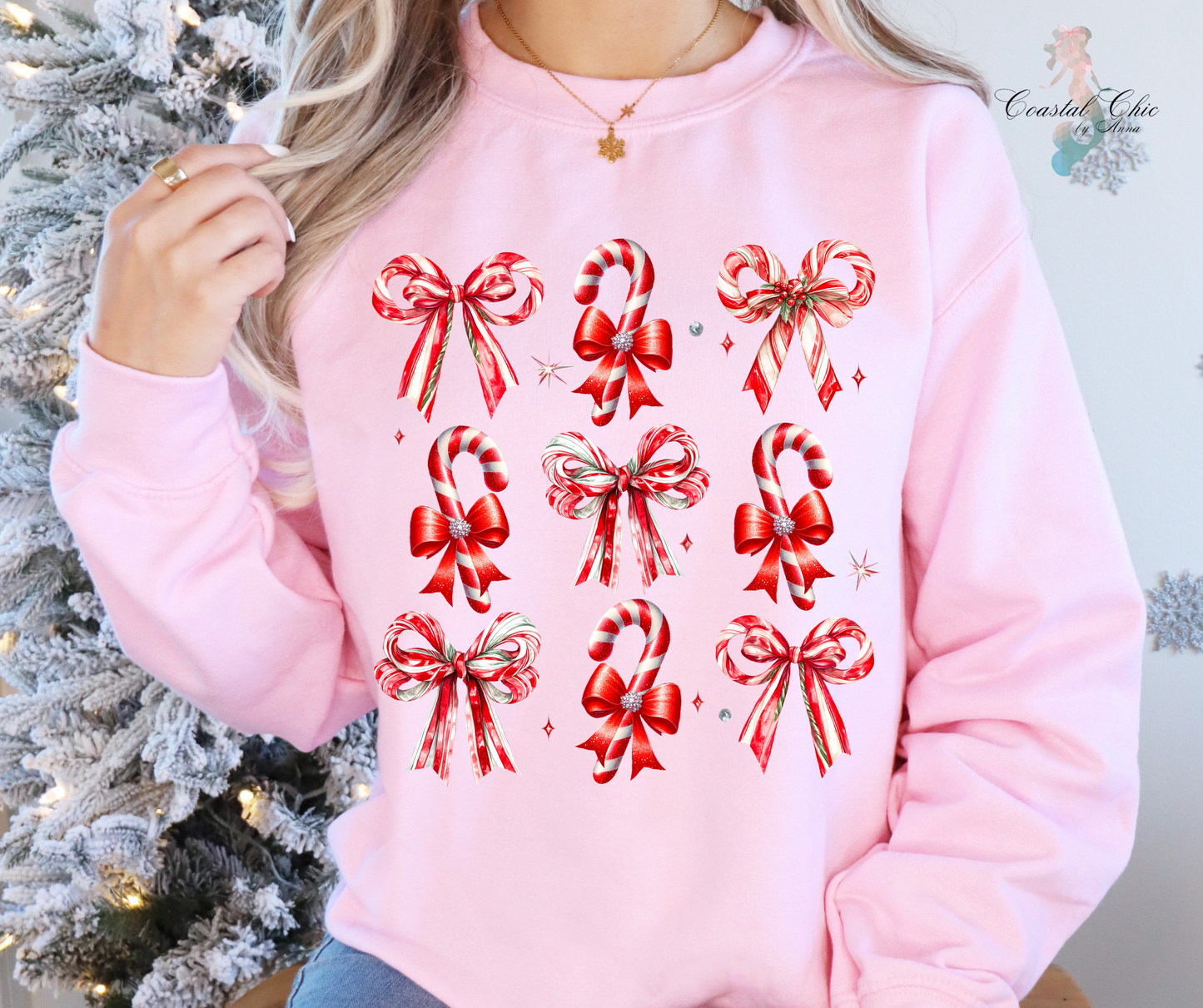 Coquette Candy Cane Sweatshirt