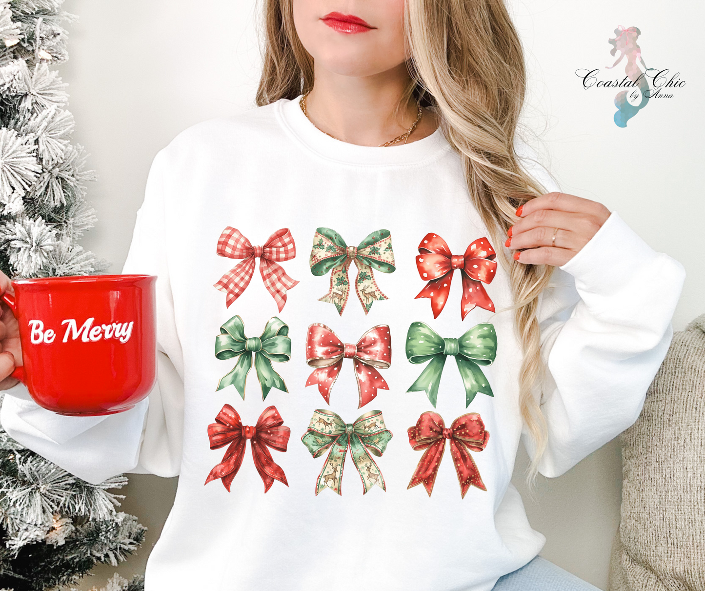 Christmas Coquette Bows Sweatshirt