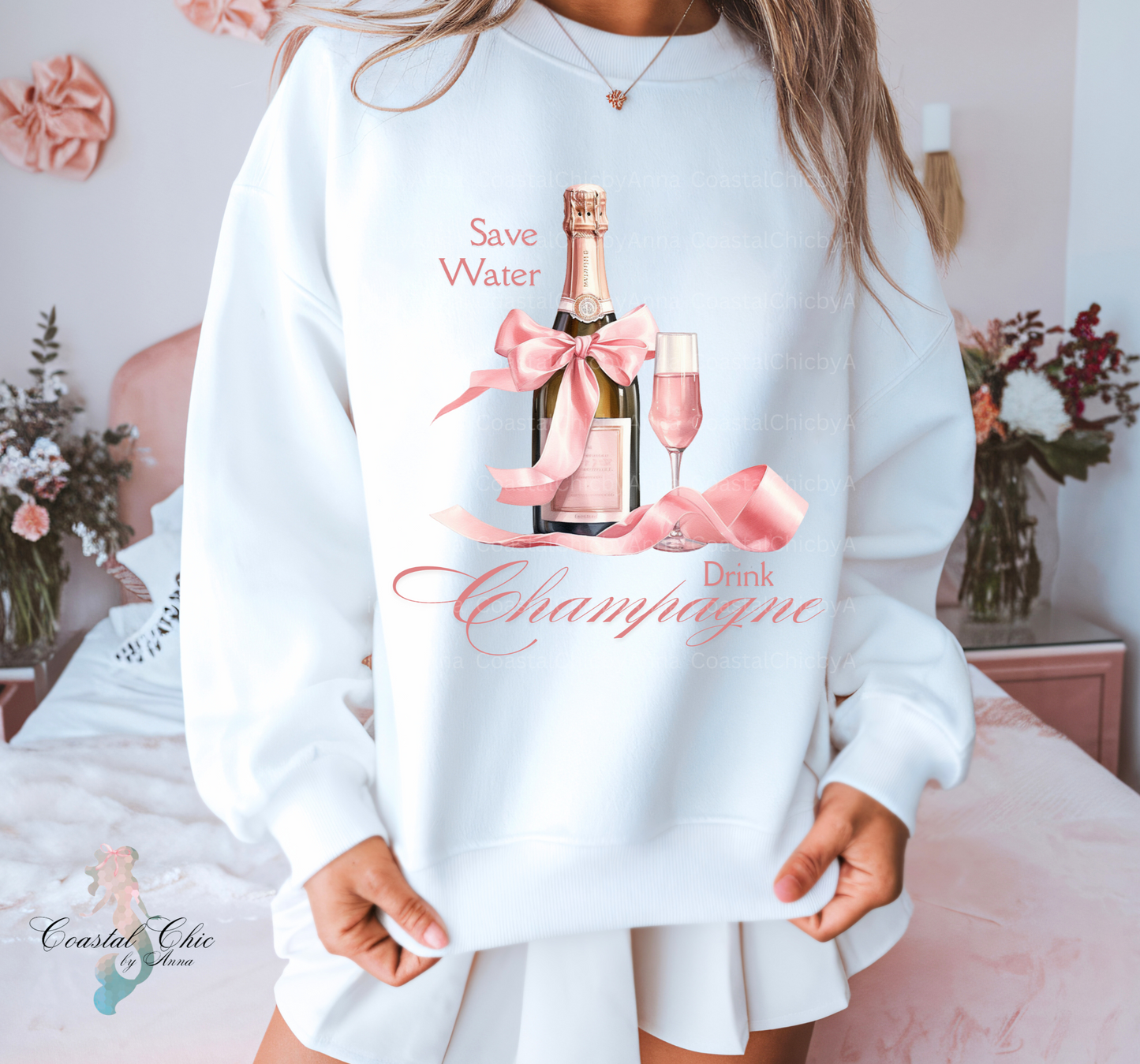 Save Water Drink Champagne Sweatshirt