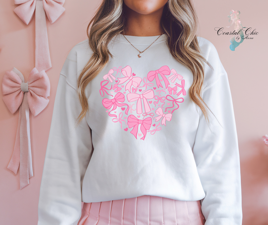 Coquette Bow Heart Sweatshirt