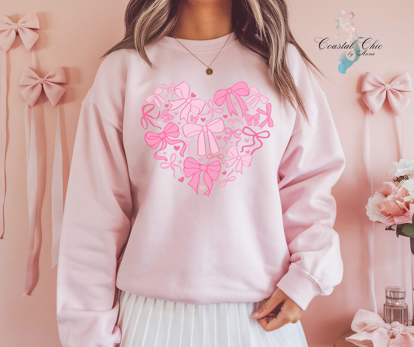 Coquette Bow Heart Sweatshirt