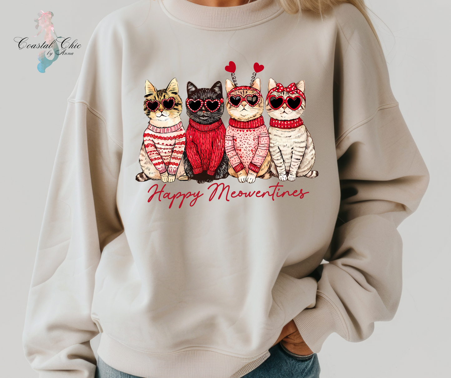 Valentine Cats Sweatshirt