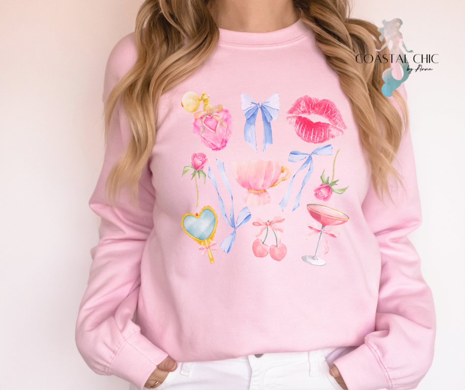 Coquette Sweatshirt, Coquette Bow Sweatshirt, Bow Sweatshirt, Valentines Sweatshirt