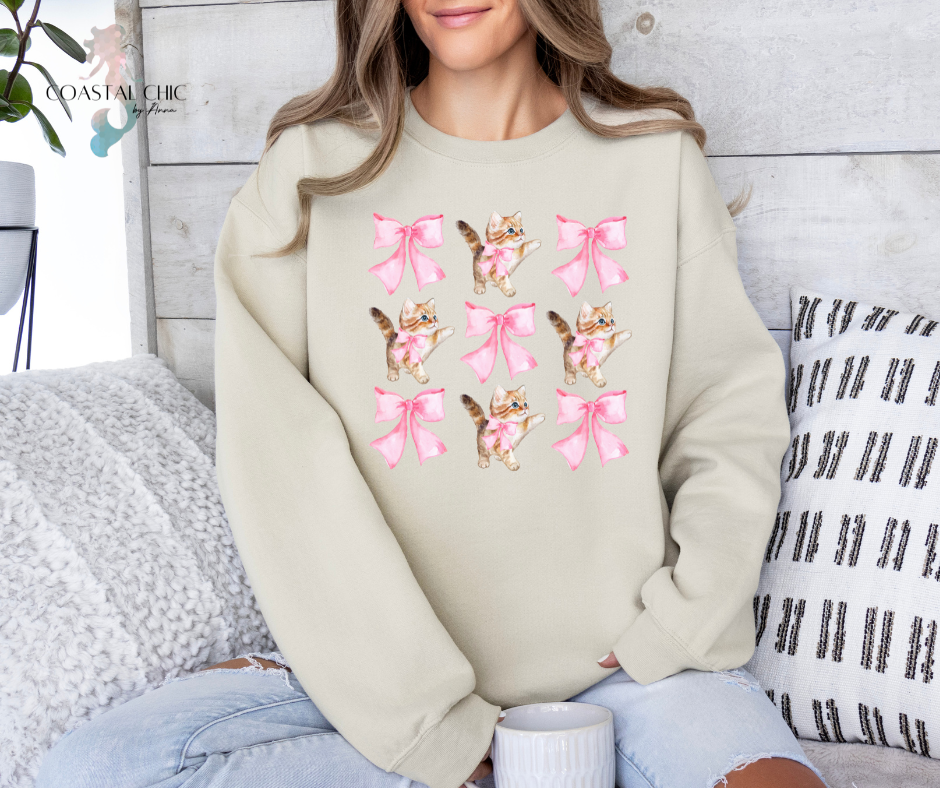 Cat and Bows Sweatshirt