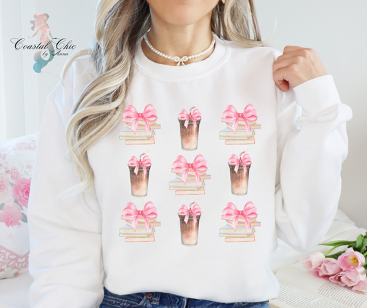 Coquette Coffee and Books Sweatshirt