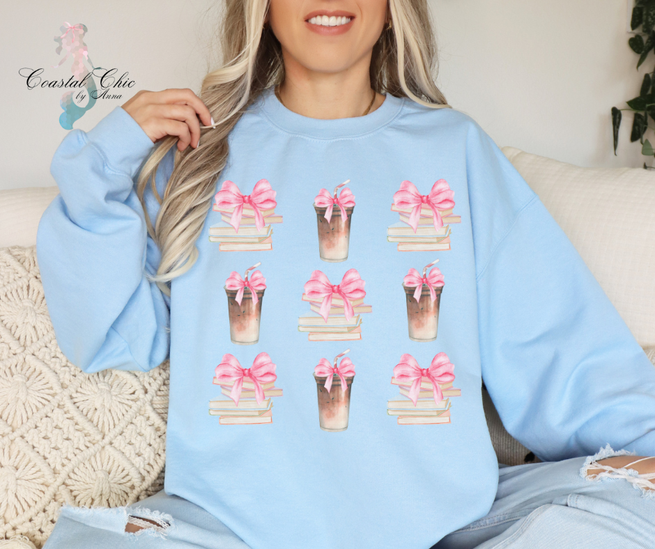 Coquette Coffee and Books Sweatshirt