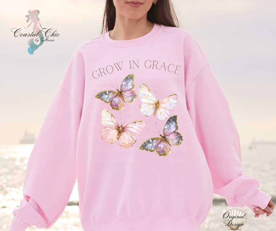 Grow In Grace Butterfly Sweatshirt