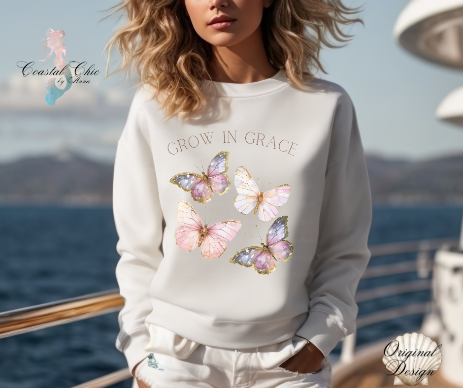 Grow In Grace Butterfly Sweatshirt