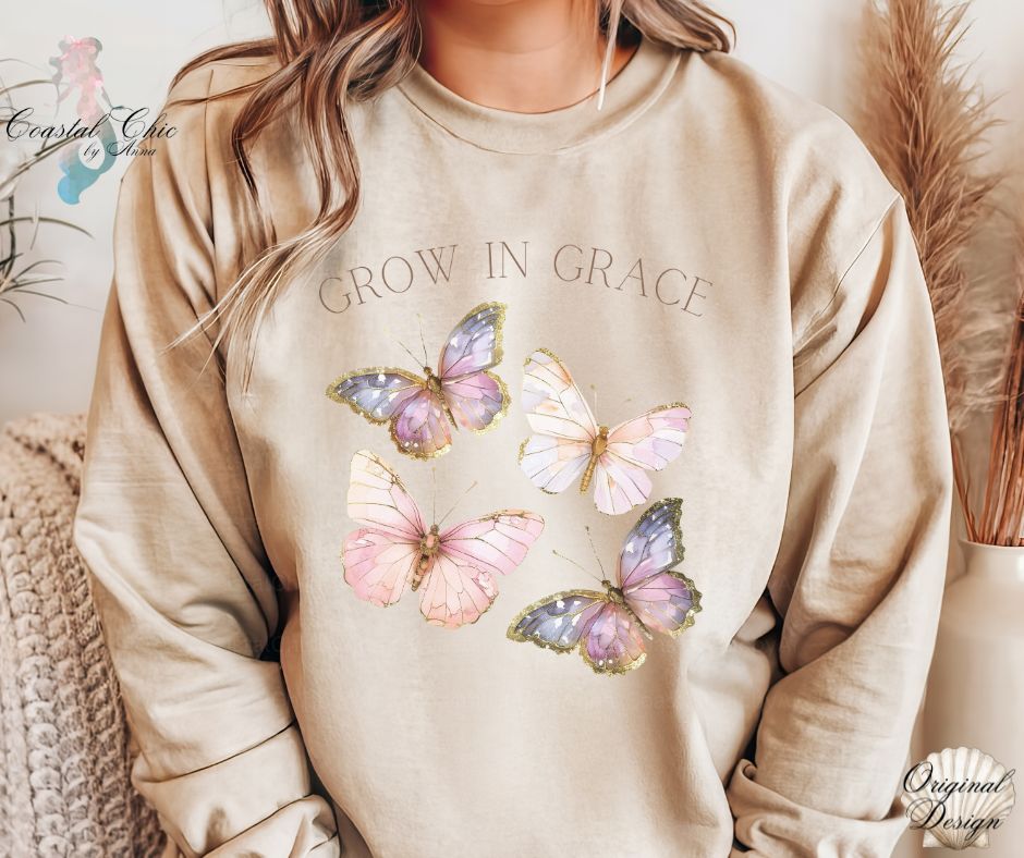 Grow In Grace Butterfly Sweatshirt