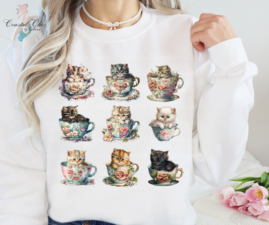 Cats and Teacups Sweatshirt