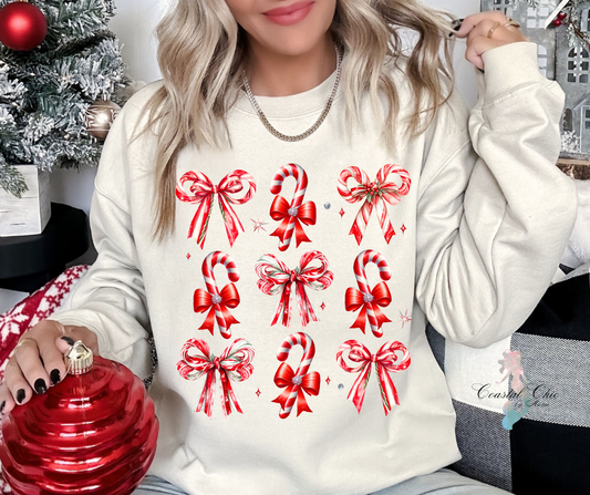 Coquette Candy Cane Sweatshirt