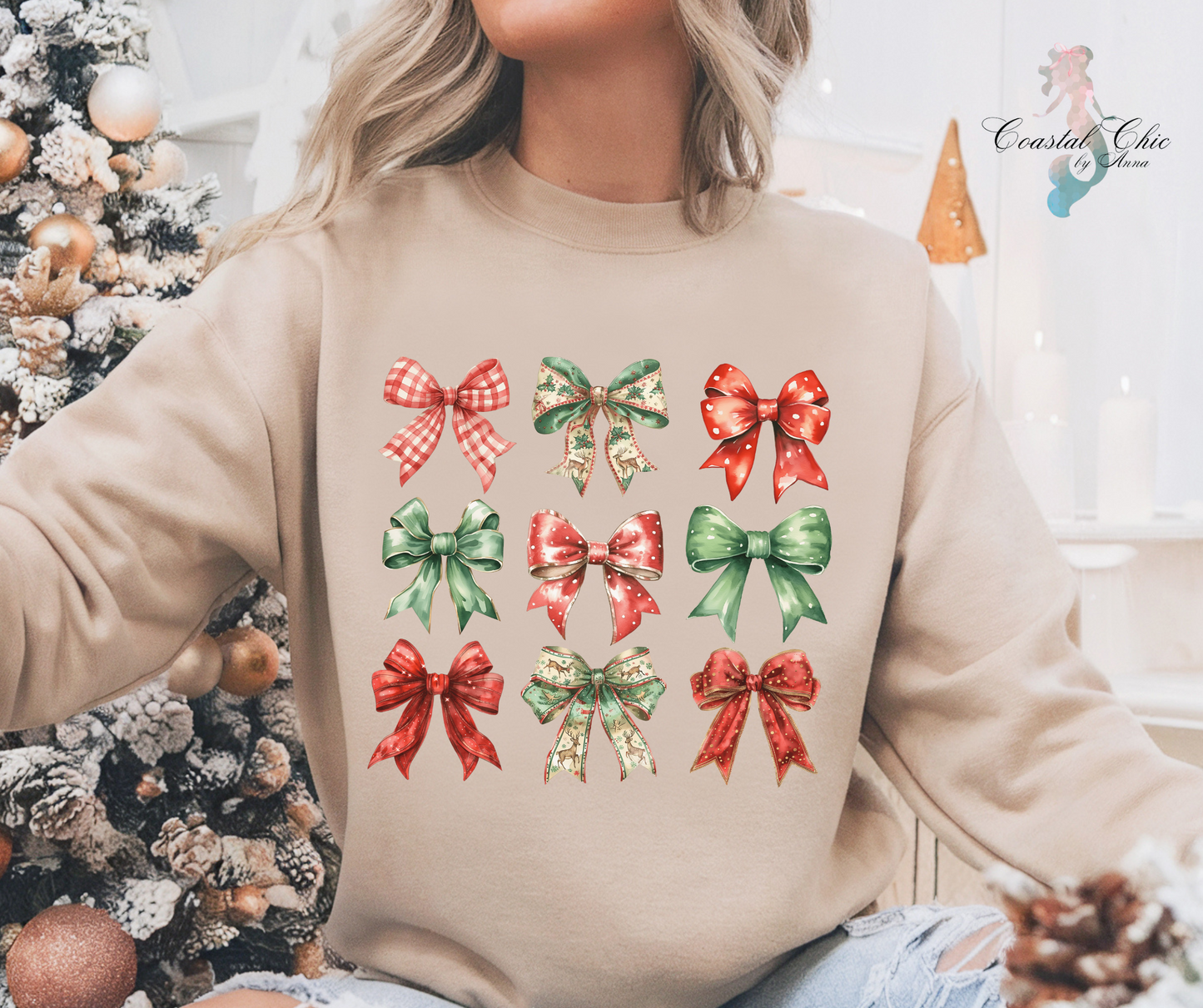 Christmas Coquette Bows Sweatshirt