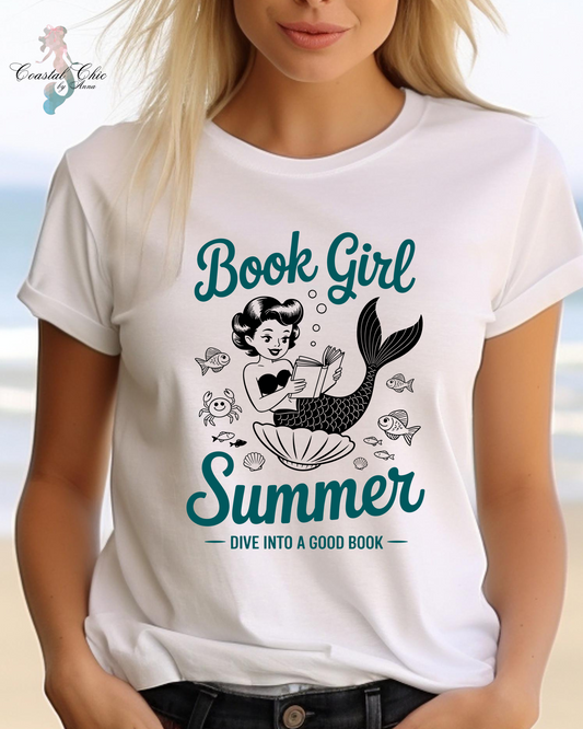 Mermaid Book Girl Tshirt