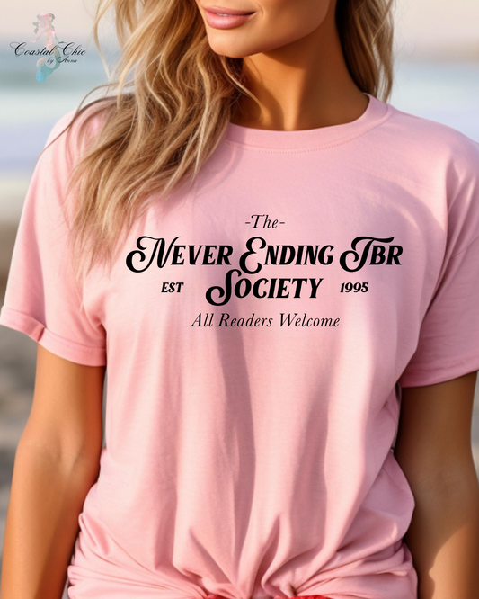 The Never Ending TBR Society Tshirt