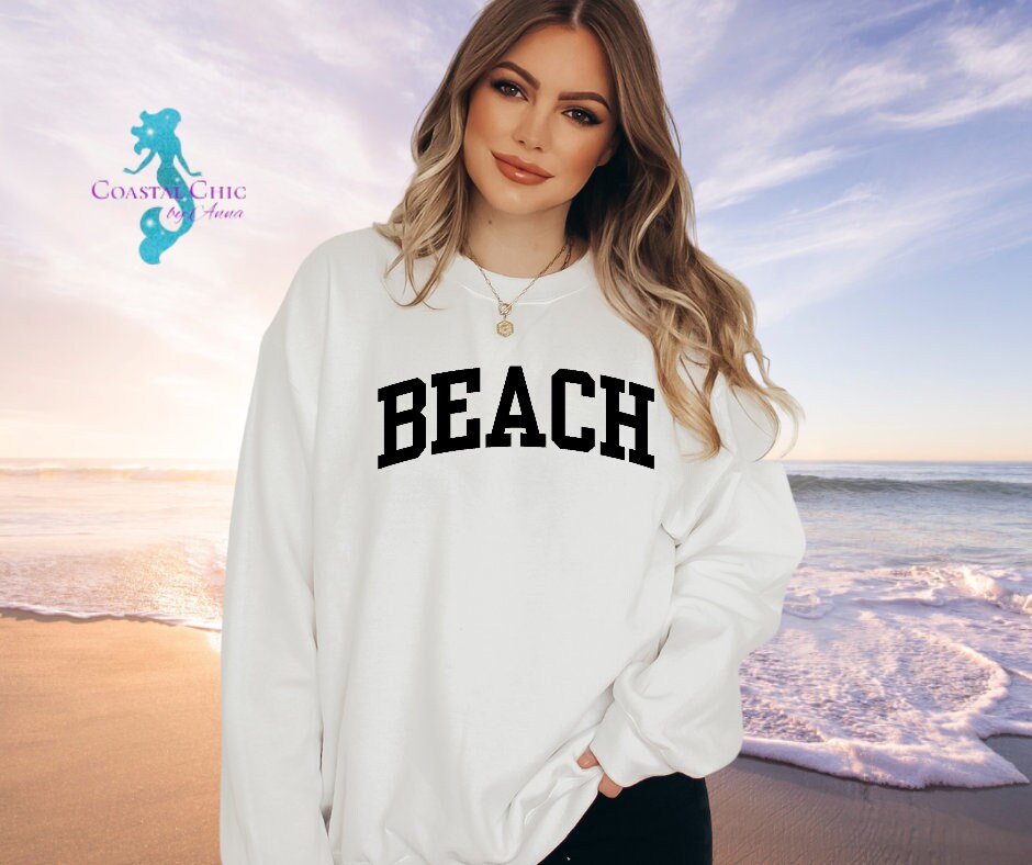 Beach Sweatshirt, Beach Shirt, Beach lover shirt, East Coast shirt, Beach Varsity shirt, Vacation Sweatshirt, Swimsuit Coverup, Beach Life