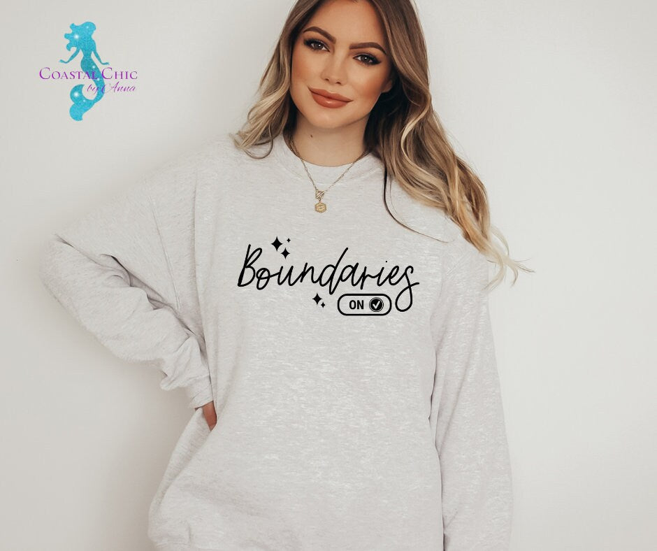 Boundaries On shirt, Boundaries sweatshirt, Mental Health shirt, self love shirt, therapy shirt, self care shirt, respect boundaries shirt