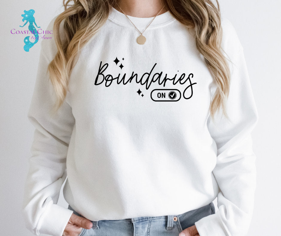 Boundaries On shirt, Boundaries sweatshirt, Mental Health shirt, self love shirt, therapy shirt, self care shirt, respect boundaries shirt